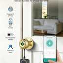 KLLOQUE Fingerprint Door Lock, Smart Fingerprint Door Knob with Lock, Biometric Door Locks with App Control & Key, Keyless Thumbprint Entry Door Locks for Bedroom, Front Door, Home, Apartment-Brass