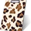 Cute Decorative Wooden Clipboard,Leopard Design Letter Size Clipboard with Low Profile Metal Clip for Women,Nurses, Students, Classroom, Office 8.5" x 12.5",Rose Gold Leopard