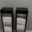 Motion Sensor LED Outdoor Wall Light Fixtures 2 Pack, Modern Dusk to Dawn Sensor Porch Outdoor Lighting, Black 15 Inch Water Ripple Exterior Wall Sconce, LED Outside Lantern for Garage Front Door