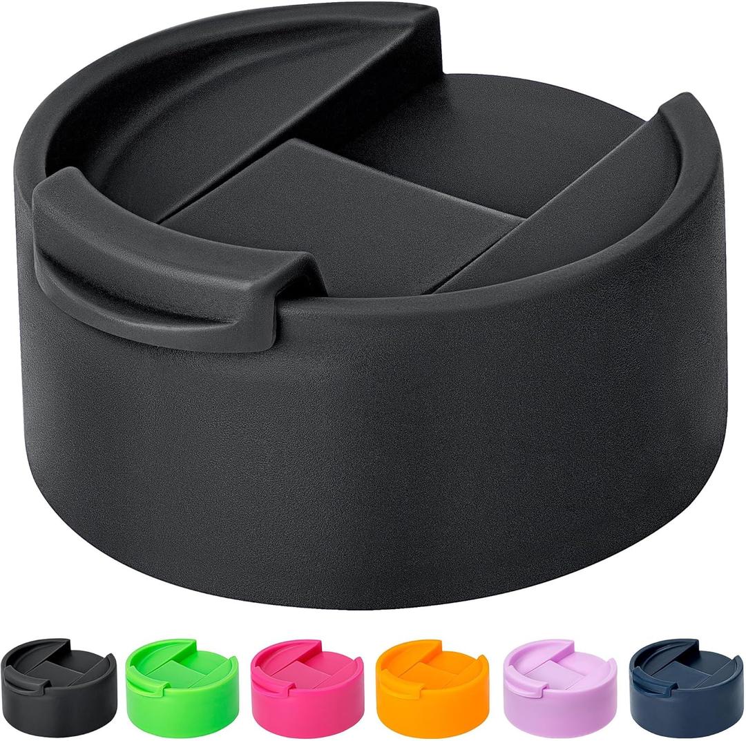 Flip Lid for Hydro Flask Wide Mouth, Replacement Lid for Hydroflask 12-64 oz,Simple Modern, Takeya, Iron Flask and Other Wide Mouth Bottle (Black)