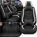 Car Seat Covers for Honda Civic 2000-2026, Stylish Sport Seat Cover, Premium Nappa Leather Car Seat Cover. Automobile Seat Covers Sets.(Luxury 5 Seats/Black White)