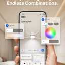 DREO Smart Ceiling Fans with Lights, Low Profile Ceiling Fan with Alexa/App, 52'' Dimmable Lighting & Color Tuning, RGB Ambient Light for Living Room, Game Room, Easy Installation, Quiet, White