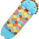 Happy Nappers: Pillow & Sleepy Sack: Large - Blue Triceratratops - 66 x 30, 2-in-1: Plush Animal Opens to Sleeping Bag, Soft Play Character, Kids 3+