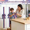 AnyDesign 6Pcs Patriotic Cabinet Bows 4th of July Kitchen Window Decor American Flag Star Striped Ribbon Bow with Hook & Loop Closure for 250th Anniversary Independence Day Memorial Day Party Supplies