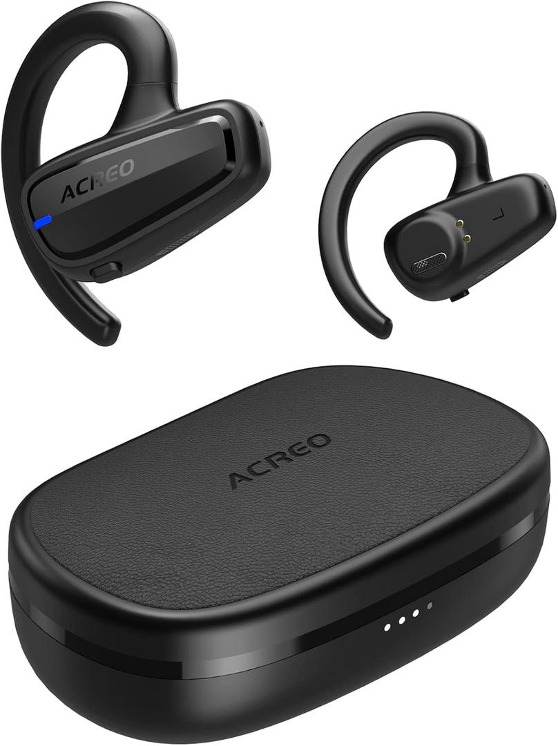 The Next Generation Open Ear Headphones, OpenBuds2022 Launched, True Wireless Earbuds with Earhooks, Bluetooth Workout Headphones, 18 Hours Playtime with Case, IPX7 Waterproof, Black