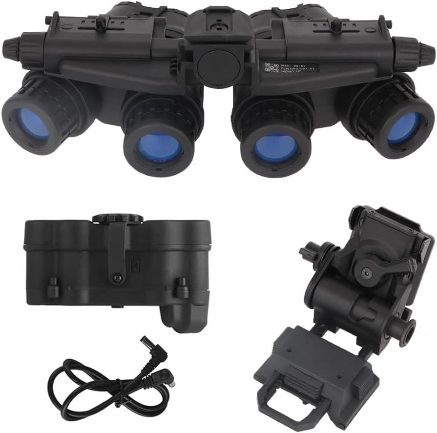 Tactical Night Vision Goggles Model GPNVG18 with Adjustable Helmet NVG Bracket Mount for Cosplay and Display, No Function (Black) (Black)