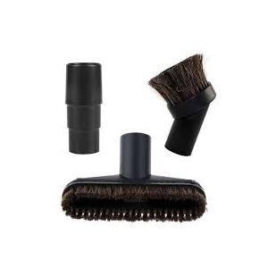25mm Long Horse Hair with Universal Connector for 25mm/1", 32mm/11/4, 35mm/13/8 Hose, 1.25 Inch Small Round Dust Suction Brush Vacuum Brush Attachment Soft Bristle Cleaner Replacement with Adapter