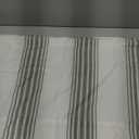 Jinchan Valance Curtain Linen Textured Striped Window Curtain for Living Room Light Filtering Ticking Stripe Farmhouse Valance for Kitchen Rod Pocket 1 Panel 16 Inch Taupe Grey on Linen 1 Panel