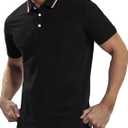 MagnaMan Slim Fit Short Sleeve Polo Shirts for Men - Cotton, Business Casual Stretch Shirt, Breathable Golf & Office Wear (XXXL)
