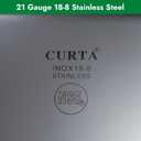 CURTA 6-Inch Deep Spillage Pan, Full Size, Heavy Duty, 18-8 Stainless Steel, NSF Listed, 21" D x 13" W x 5.91" H, 21 Gauge