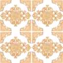 20 Pcs Wood Appliques and Onlays for Furniture Wooden Carved Onlay Appliques Decorative DIY Carving Decals for Wall Cupboard Door Bed Cabinet