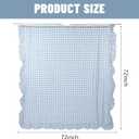 HunnmingRe Ruffled Gingham Shower Curtain 72 x 72 Inch Dust Blue Cotton Vintage Farmhouse Rural Plaid Shower Curtain with 12 Hooks for Bathroom Bathtubs Decor