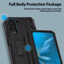 DOME GLASS [Whitestone Escudo Armored Case for Z Fold 5 Made of PC Material, Hinge Protection Designed with Kickstand & Ultimate fit Phone Cover for Z Fold 5 in Black & Clear (Black)