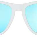 goodr Iced By Yetis Polarized Sunglasses for Men & Women, Medium Sized (OG), White Solid Frame with Blue Mirrored Reflective Lens, UV400 Protection, No Slip, No Bounce