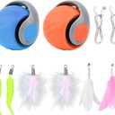 2 Packs Newly Upgraded Version 2.0 Cat Toys, cat Toys for Indoor Cats, Cool Intelligent Interactive Cats Ball, Turbo Tail 3.0 Smart Interactive Ball for Indoor Bored Adult Cats