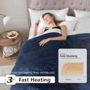 Wapaneus Heated Blanket Electric Blanket 72" x 84" Full Size with 10 Heating Levels and 12 Hours time Settings, Flannel Fast-Heating Electric Blanket, ETL Listed, Machine Washable,Dark Blue