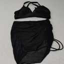 Blooming Jelly Women's High Waisted Bikini Sets Tummy Control Swimsuits Curvy Mesh Swim Skirt M