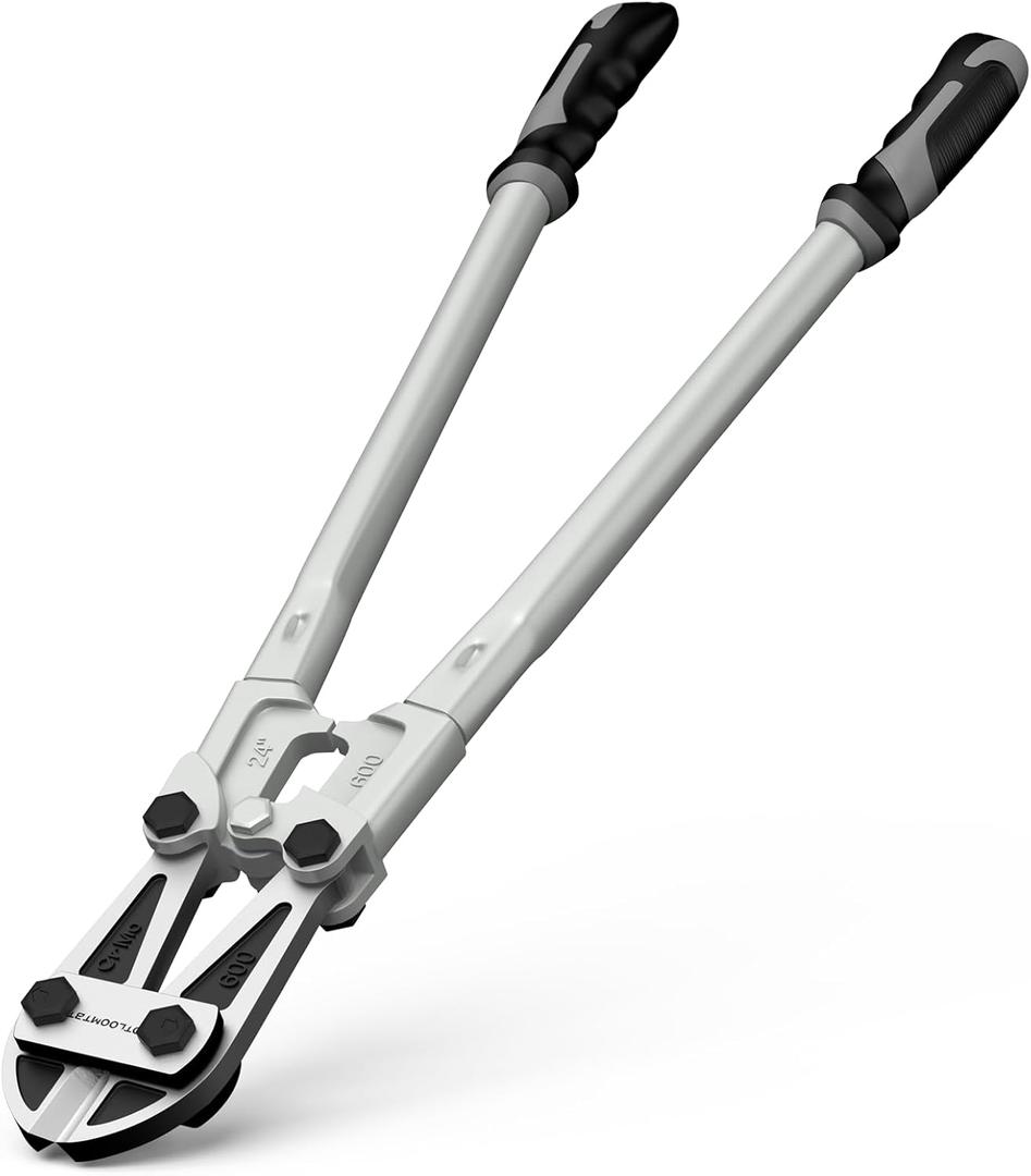 24 In Heavy Duty Bolt Cutter - Industrial Chromium Molybdenum Steel Ergonomic Design, Effortless Cutting for Locks, Chains, Fences & Rebars | Long Lifespan for Construction, Locksmiths & DIY