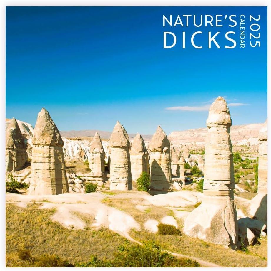 Wall Calendar 2025, 12 x 12 inch, Funny Gift, White Elephant, Gag Gift, Secret Santa (Nature's Dicks)