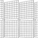Grid Wall Commercial Grade Grid Panels Heavy Duty Panel for Retail Display Wall 2' W x 5' H, Black (Pack of 4) Easily Portable