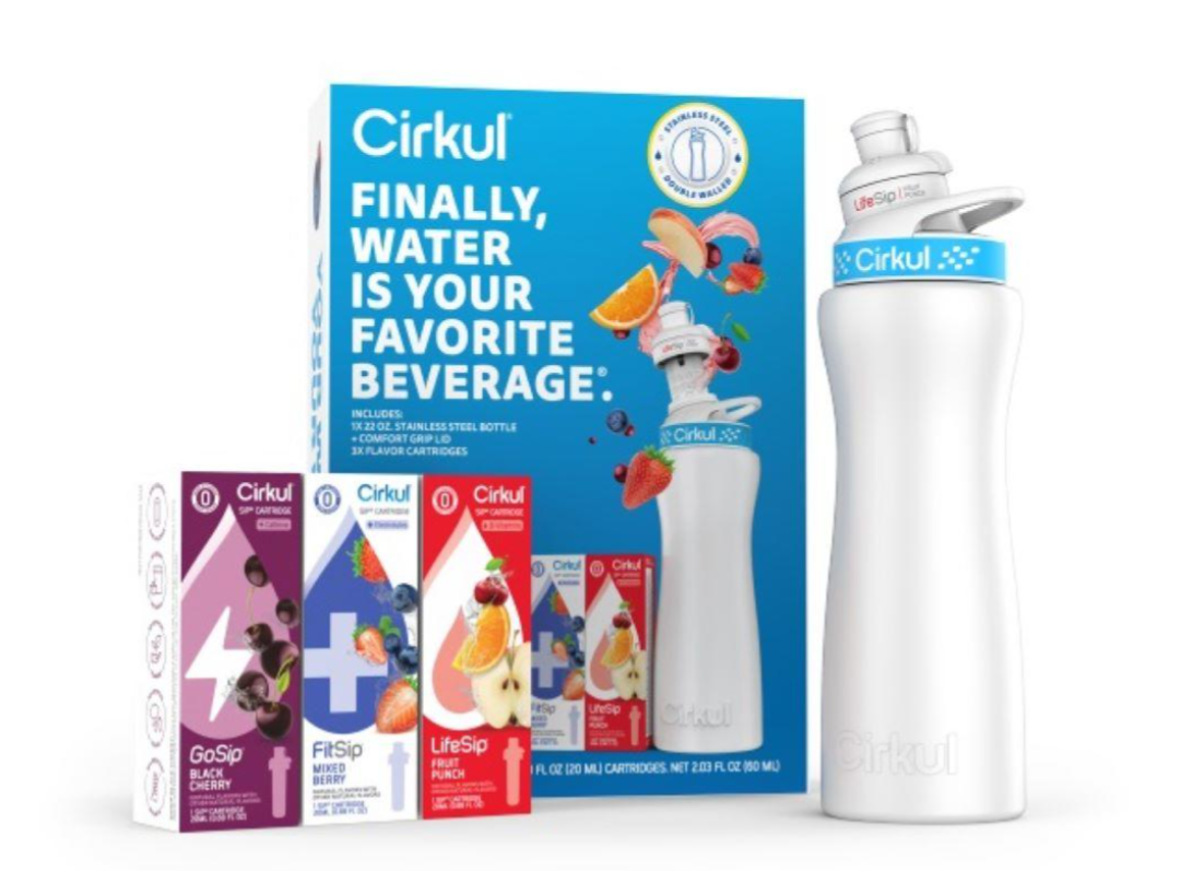 Cirkul® 22 oz. White Stainless Steel Bottle Starter Kit