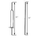 Round 5/8" * 44" Wrought Iron Balusters for Indoor Stair Railing (5 Pcs Oval Design with Brass Ball + 5 Pcs Plain with Single Brass Ball) Matt Black, New Design Hollow Metal Staircase Balusters.