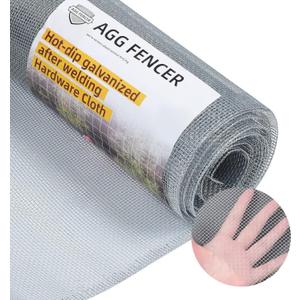 16in x 10ft Hardware Cloth 1/8 inch 27Ga Hot Dipped Galvanized After Welding, Chicken Coop Wire Fence, Welded Metal Fencing Roll Mesh for Bee Screen Garden Plant Poultry Animal Netting Cage