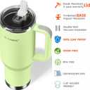 For Travel & Gym Never Drink from a Moldy Lid Again: 40oz Hygienic Tumbler, 100% Leakproof Lid & Removable Foldable Spout. Reinforced Base, Fits Cup Holders - Key Lime