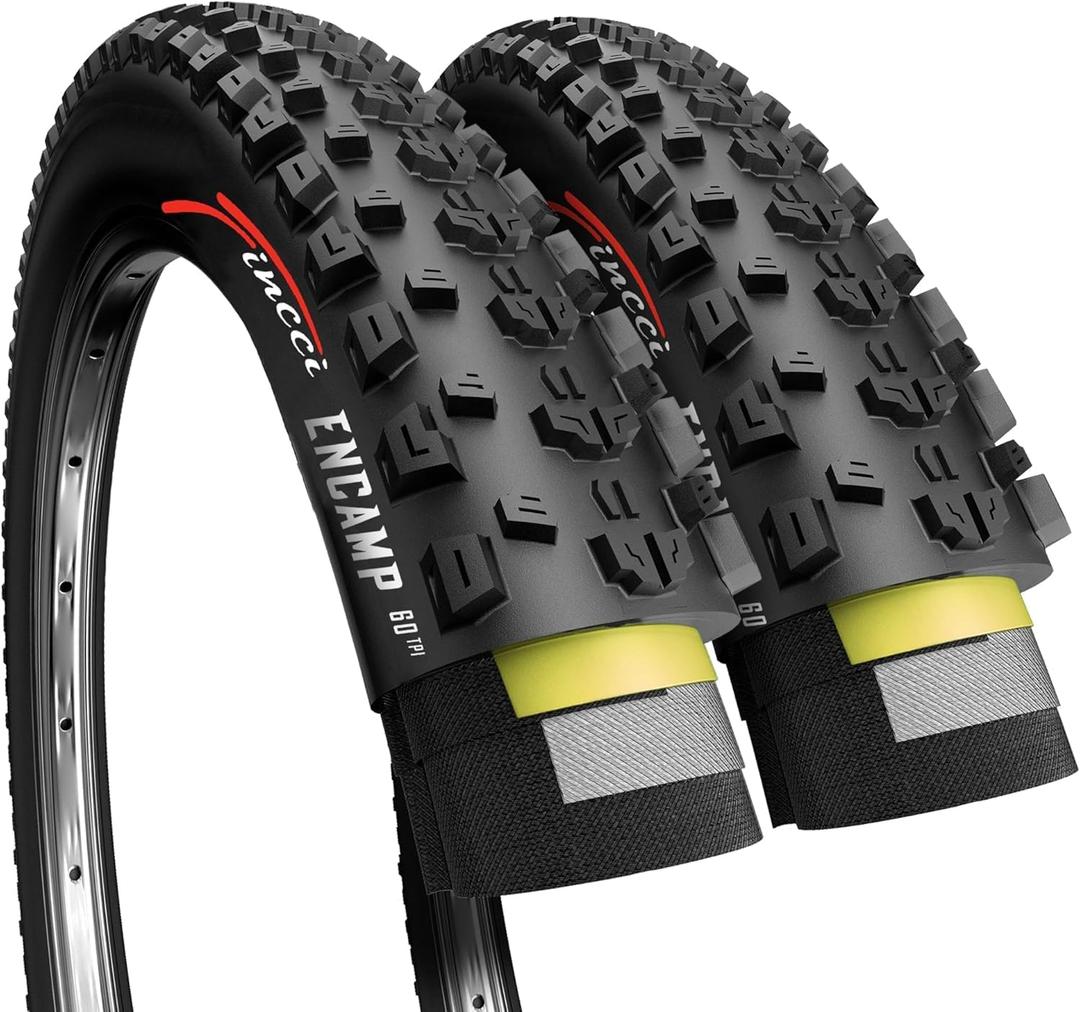 Fincci 27.5 x 2.25 Inch Mountain Bike Tire Foldable 57-584 60 TPI with Nylon Protection for All Mountain Enduro MTB Hybrid Bike Bicycle (Black)