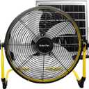 14 Inch Portable Rechargeable Fan,15600mAh Battery Powered,Camping Fan with Solar Panel,360 Vertical Tilt,Solar Powered Fan for Outside,Travel,Chicken Coop,Dog House,Shed,Greenhouse