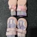 Dog Shoes for Large Small Medium Dogs, Breathable Mesh Dog Boots & Paw Protectors for Summer Hot Pavement Winter Snow, Waterproof Anti-Slip Dog Booties for Hiking Hardwood Floors(Pink-Purple6) Size 1#, 2.3in×1.8 for 11-23lbs