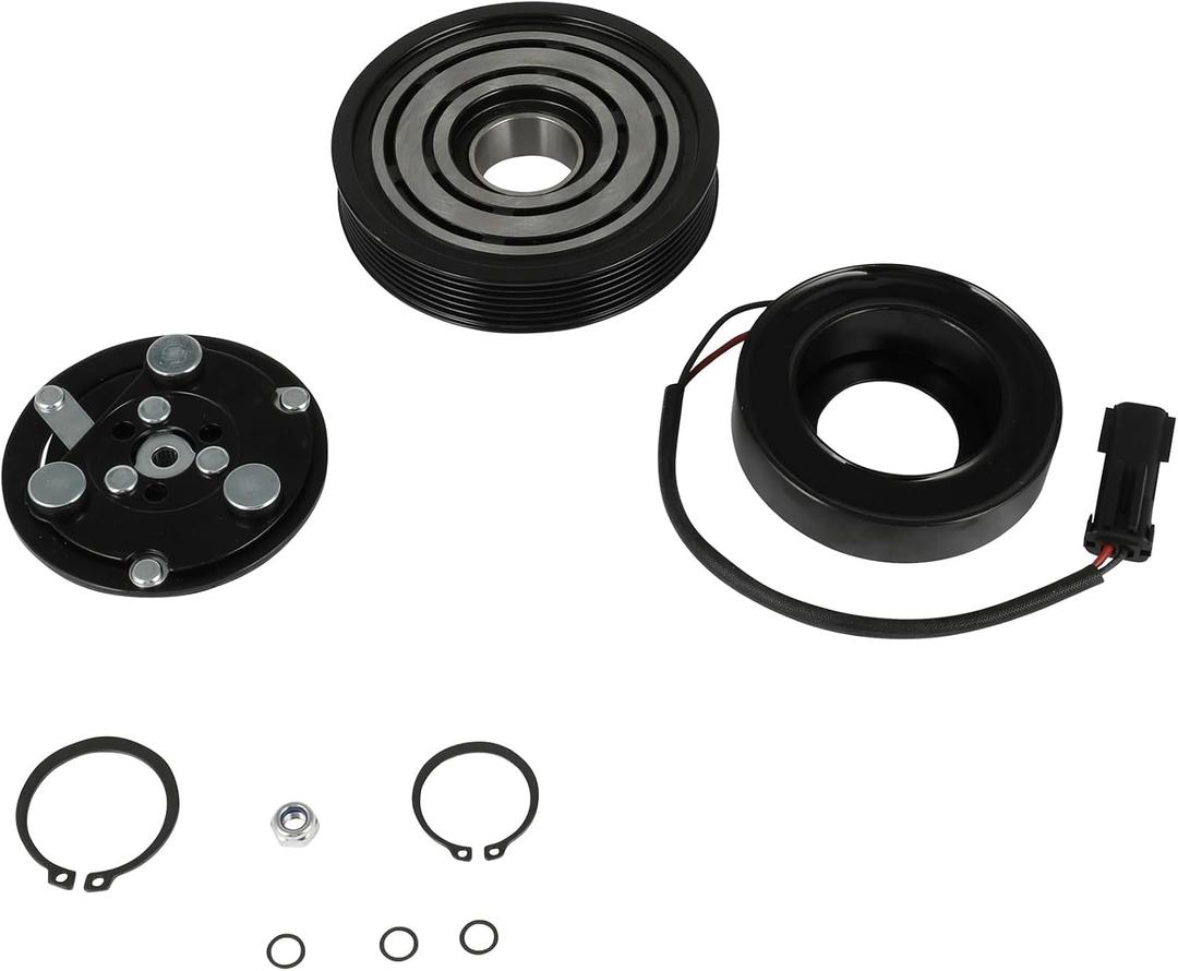 ECCPP A/C Compressor Clutch Fit for Jeep Liberty 3.7L 2002 2003 2004 2005 AC Compressor Clutch Assembly Kit Pulley Coil Set