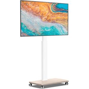FITUEYES Rolling TV Stand for 32 to 65 70 Inch TVs, Portable Mobile TV Cart on Wheels, Tall Universal TV Floor Stands with Swivel Mount, Fit Corner, Bedroom, Living Room, Small Dorm (White)