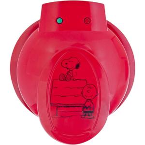 WM6S Peanuts Snoopy and Charlie Brown Waffle Maker, Red