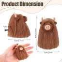 BBTO 1 Pcs Felt Highland Cow Gift Car Air Freshener Clips, Funny Handmade Air Fresheners, Cute Highland Cow Car Accessories, Ornament Vent Decor for Women Men, Christmas Party Gift (Brown)