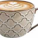 Ceramic Extra Large Coffee Mugs with Handles, 24 oz Coffee Cups, Large Soup Mugs for Cappuccino, Ramen, Oatmeal, Soup Mugs with Handles, Dishwasher and Microwave Safe(Reactive Glaze Grey)