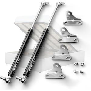 Vepagoo 20 Inch 200Lb/890N Gas Struts Shock for Heavy Duty RV Bed, Lift Support with L-Type Mounts Brackets for Murphy Bed Storage Box Lid Cabinet Basement Door, 2pcs (1 Pair)