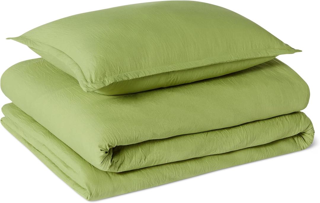 Brushed Microfiber Comforter Set, Extra Soft with Natural Texture, 2-Piece, Twin/Twin XL, Green