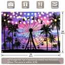 Monalivest 10x8ft Summer Seaside Ferris Wheel Backdrop Sunset Tropical Palm Tree Sparkling Lights Photography Background Festival Party Decorations Photo Props