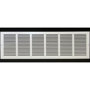 HVAC Premium 36'' x 12'' [Duct Opening] Flat Stamped Steel Return Air Grille - Sidewall and Ceiling - HVAC Vent Duct Cover - White [Outer Dimensions: 37.75''w X 13.75''h]