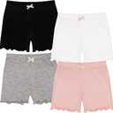 Avxdbr 4 Pack Girls Bike Shorts Under Dress Shorts for Girls | Breathable Strechtchy Summer Cartwheel Shorts Under Dress for Girls