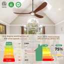 52" Ceiling Fans with Lights and Remote Control, Outdoor Ceiling Fan with Lights High CFM Quiet 3 Blade Wood Walnut Fan, Propeller Ceiling Fan for Outdoor/Indoor,Deep Walnut