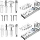 2 Pack Bifold Door Hardware Repair Kit - Bifold Closet Door Hardware Replacements Tools for 7/8" to 1" Sliding Door Track, Bifold Door Parts Include Top & Bottom Bracket, 3/8" Pivot, 7/8" Guides Wheel