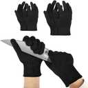 Cut Resistant Gloves, Level 5, Non-Slip Grip, Machine Washable, for Kitchen, Oyster Shucking, Woodworking (Black(female))
