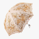 Honeystore Vintage Lace UV Sun Parasol Folding 3D Flower Embroidery Umbrella