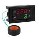 DROK Volt Amperage Meter, AC 500V 500A Digital Voltmeter Ammeter Panel, 0.39" LED 2-in-1 Multimeter, 2-Wire Voltage Amperage Tester with Current Transformer