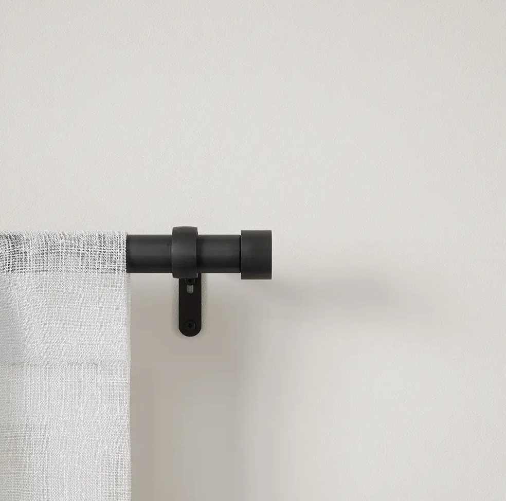 Shower Curtain Rod, 35.5", Black
