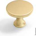 Goldenwarm 10Pack Gold Knobs for Dresser, Gold Cabinet Knobs Matte Gold Dresser Drawers Round Brass Kitchen Cabinet Handles