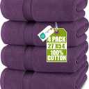 Utopia Towels 4 Pack Premium Bath Towels Set, 27 by 54 Inches, 100% Ring Spun Cotton 600GSM, Lightweight and Highly Absorbent Quick Drying Towels, Perfect for Daily Use, Plum