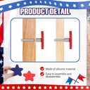 Moxweyeni 12 Pcs Patriotic Star Cabinet Knob Covers, 4th of July Silicone Cabinet Knob Kitchen Decor, Red and Blue American National Decor, Decorative Drawer Knobs for Home & Holiday Party Decoration